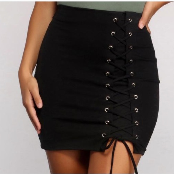 Lovin the Look Lace-Up Mini Skirt - Picture 2 of 4